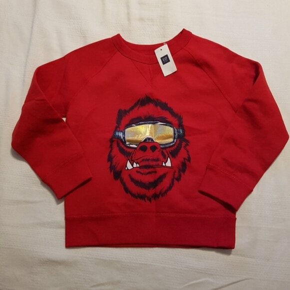 Gap boys size  4-5 or XS red sweatshirt new - Picture 1 of 4